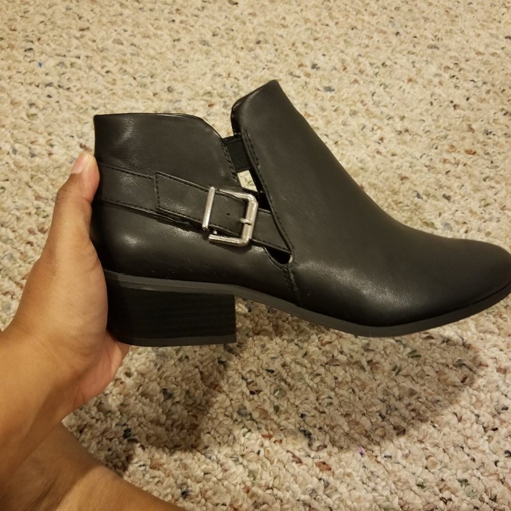 Apt. 9 Black Ankle Booties with Cut Out